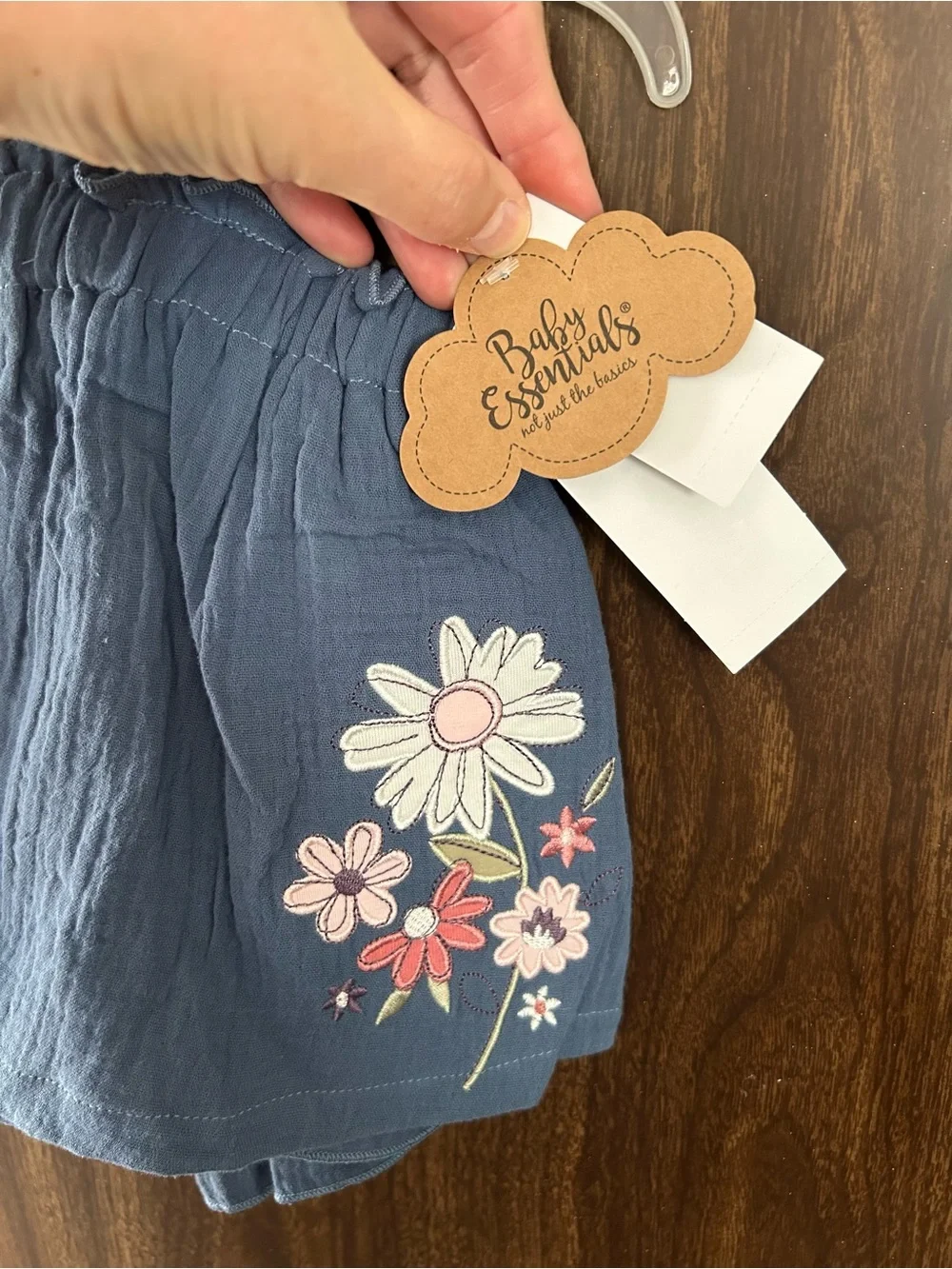 Baby Essentials Blue Gauzy Two Piece Outfit Flower Appliqués Summer Outfit 18 Mo